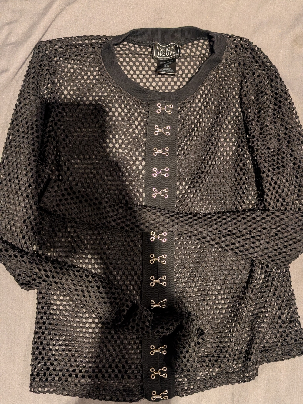 Midnight Hour Black Mesh Hook-Front Top